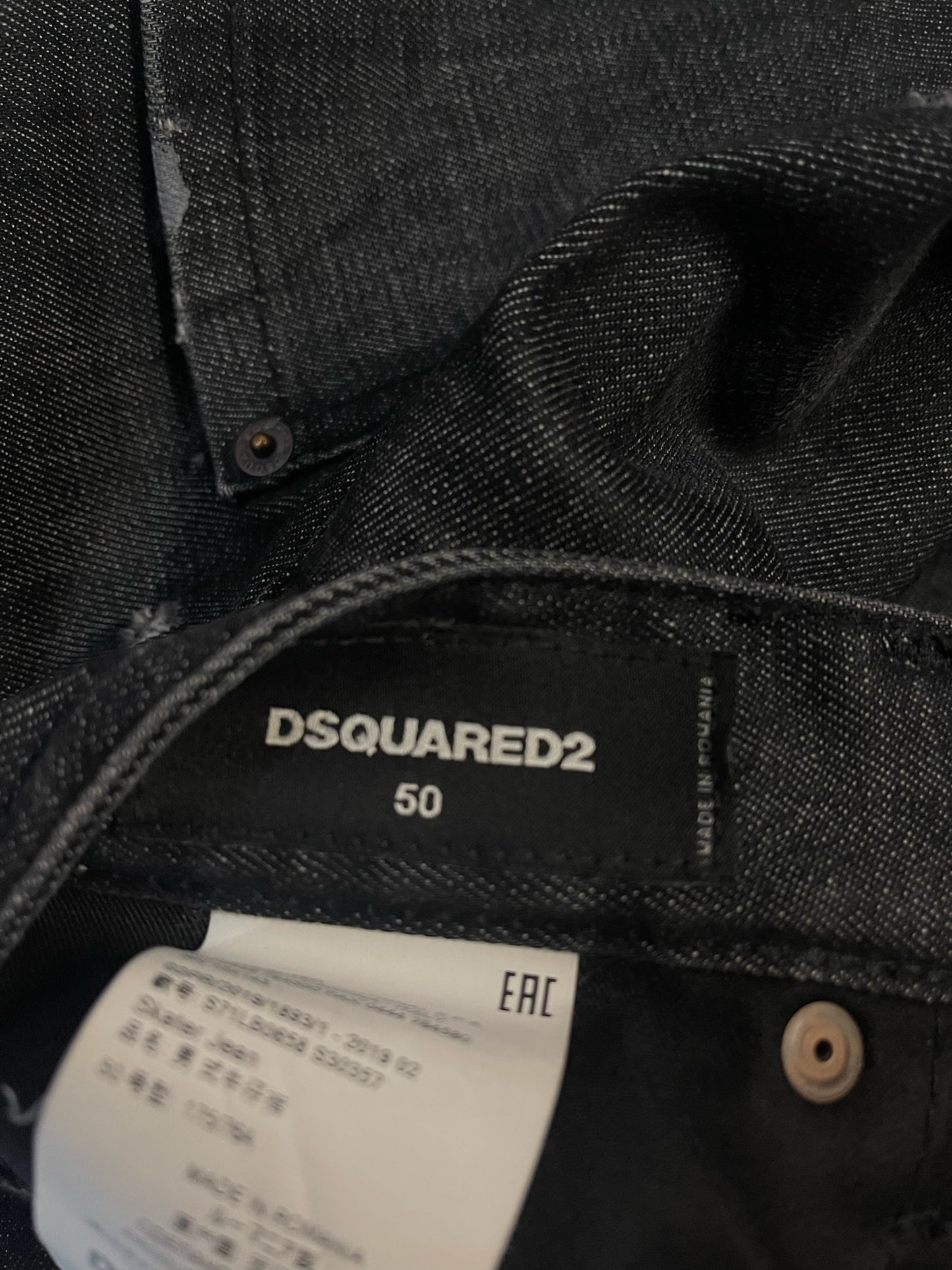DSQUARED2 BLACK DENIM JEAMS