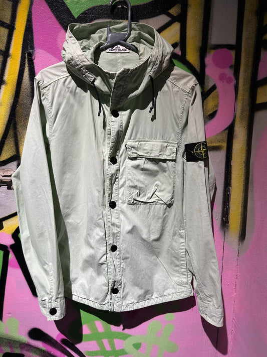 STONE ISLAND GREEN COTTON JACKET