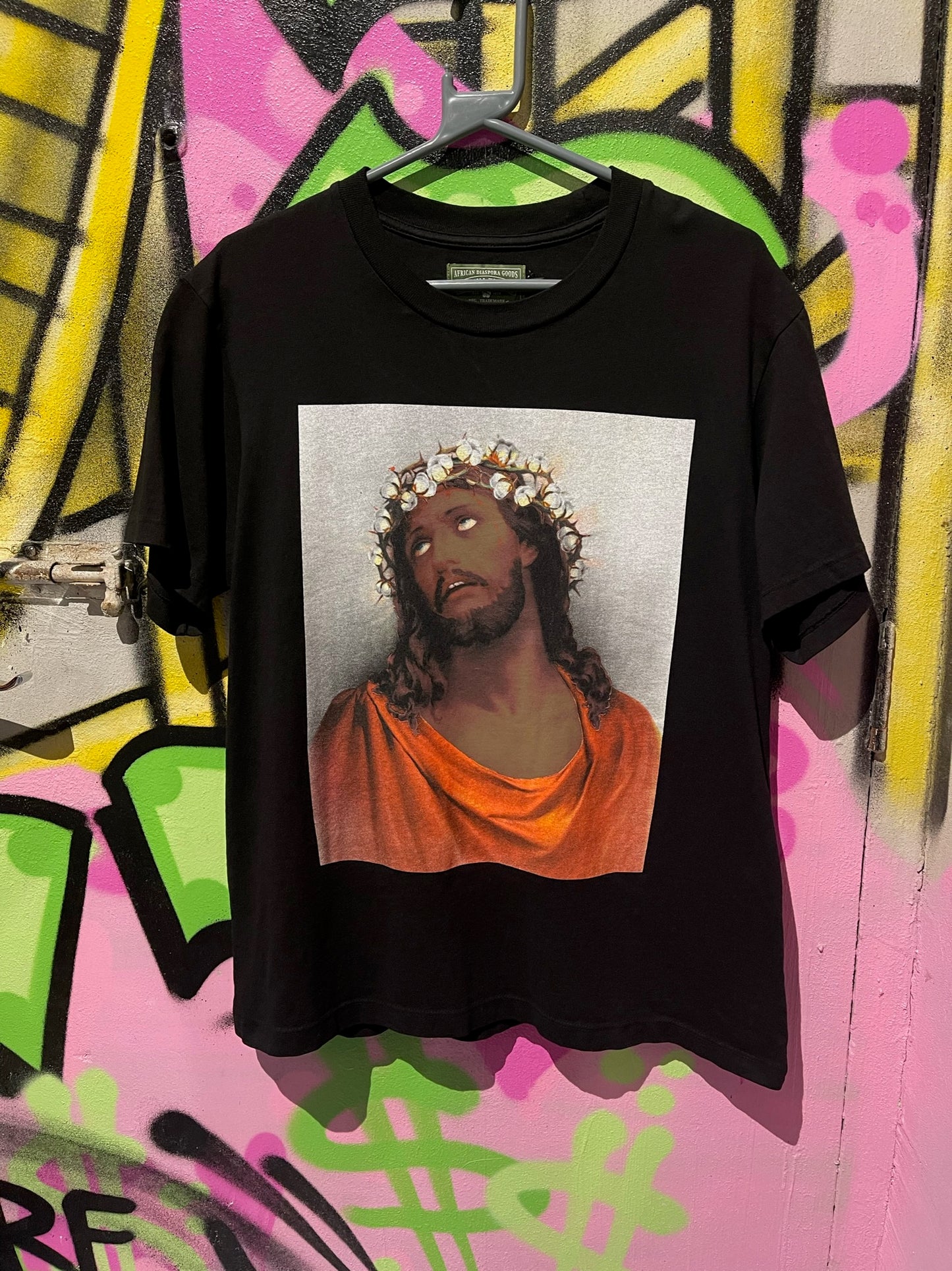 DENIM TEARS JESUS CHRIST T SHIRT BLACK