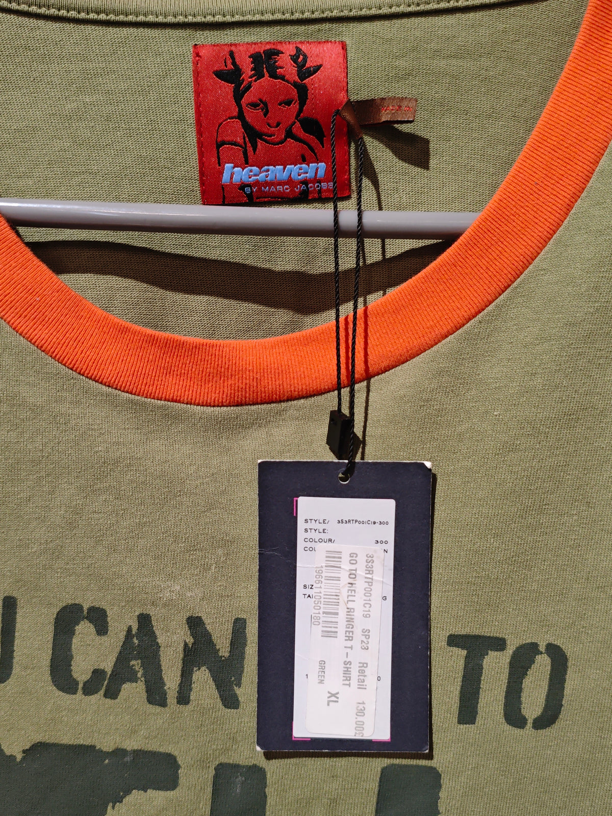 Marc Jacobs Olive slogan T-shirt