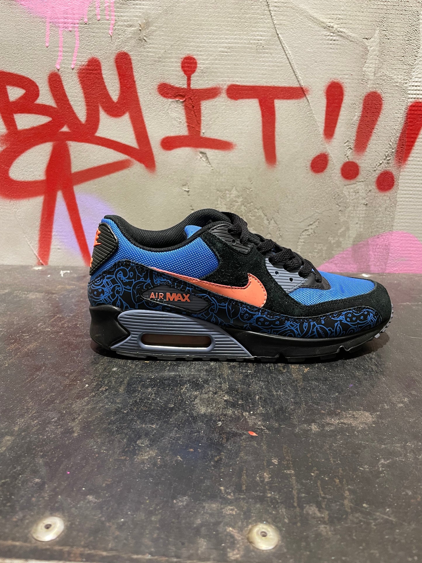 NIKE AIR MAX 90 BLUE/ORANGE/BLACK