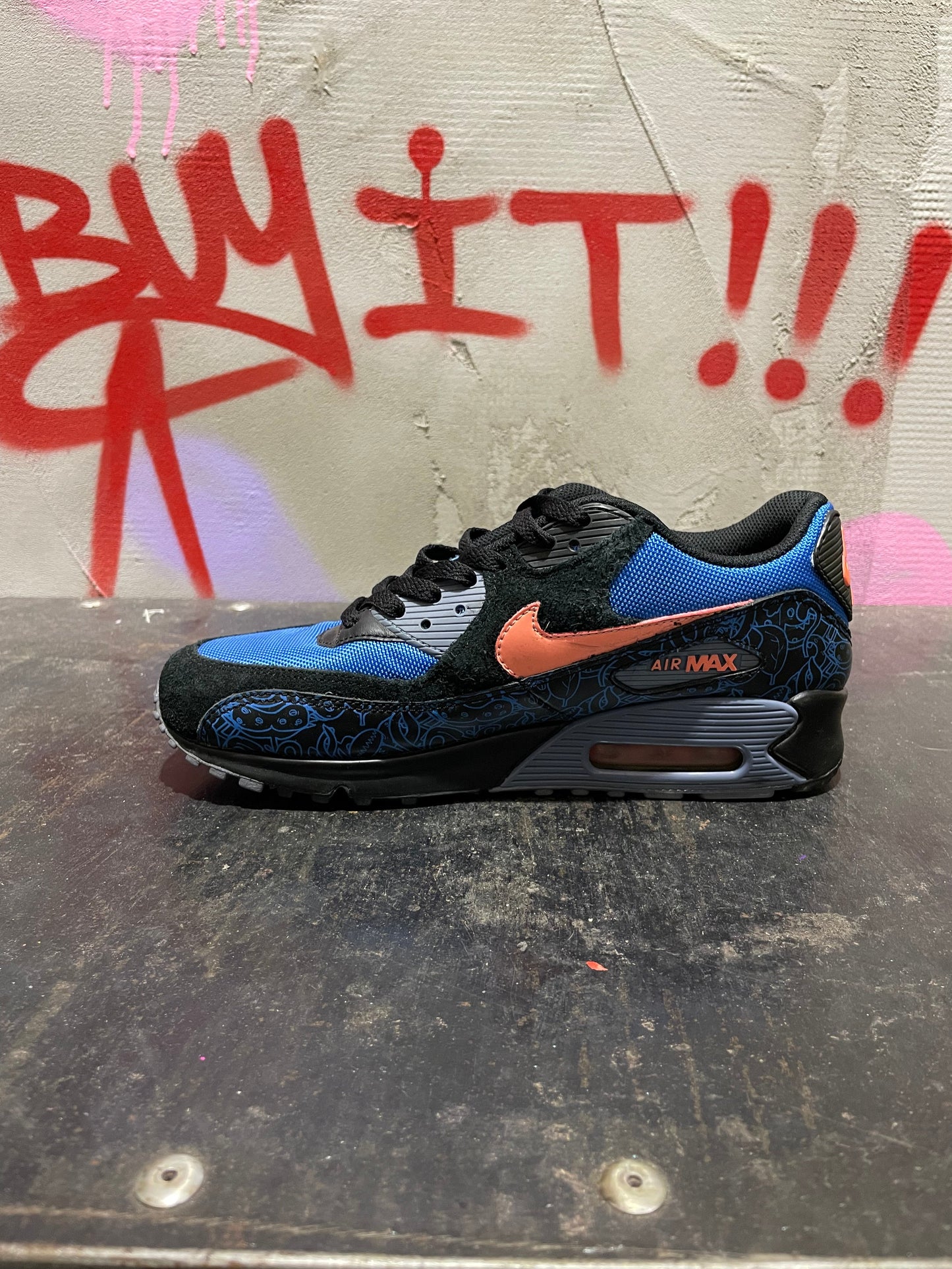 NIKE AIR MAX 90 BLUE/ORANGE/BLACK