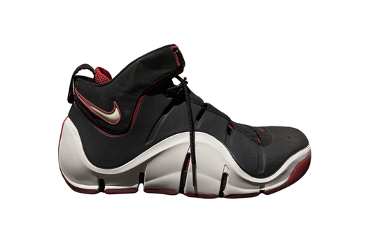 NIKE ZOOM LEBRON 4 BLACK WHITE RED