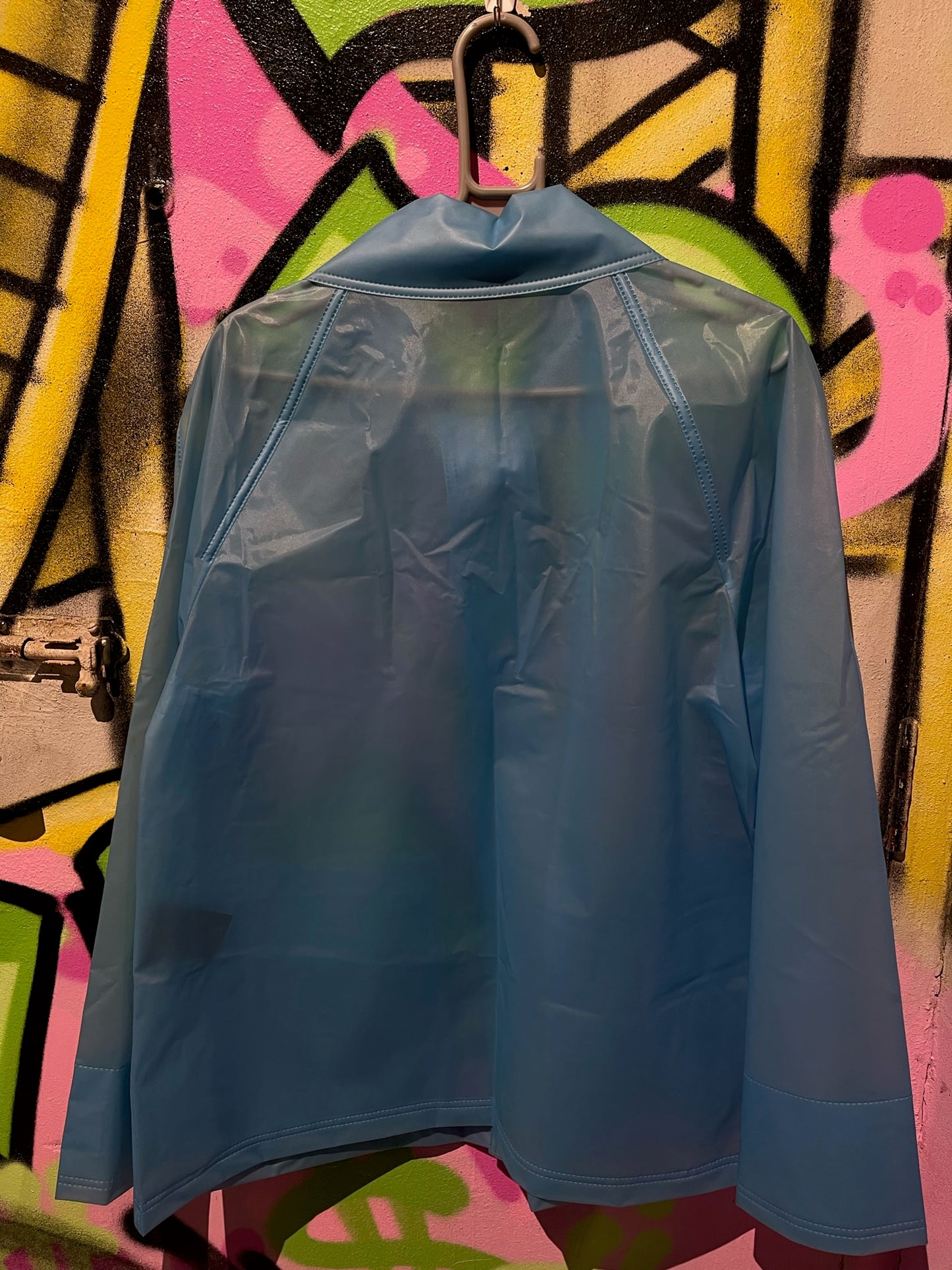 BURBERRY TRANSPARENT RAINCOAT BLUE