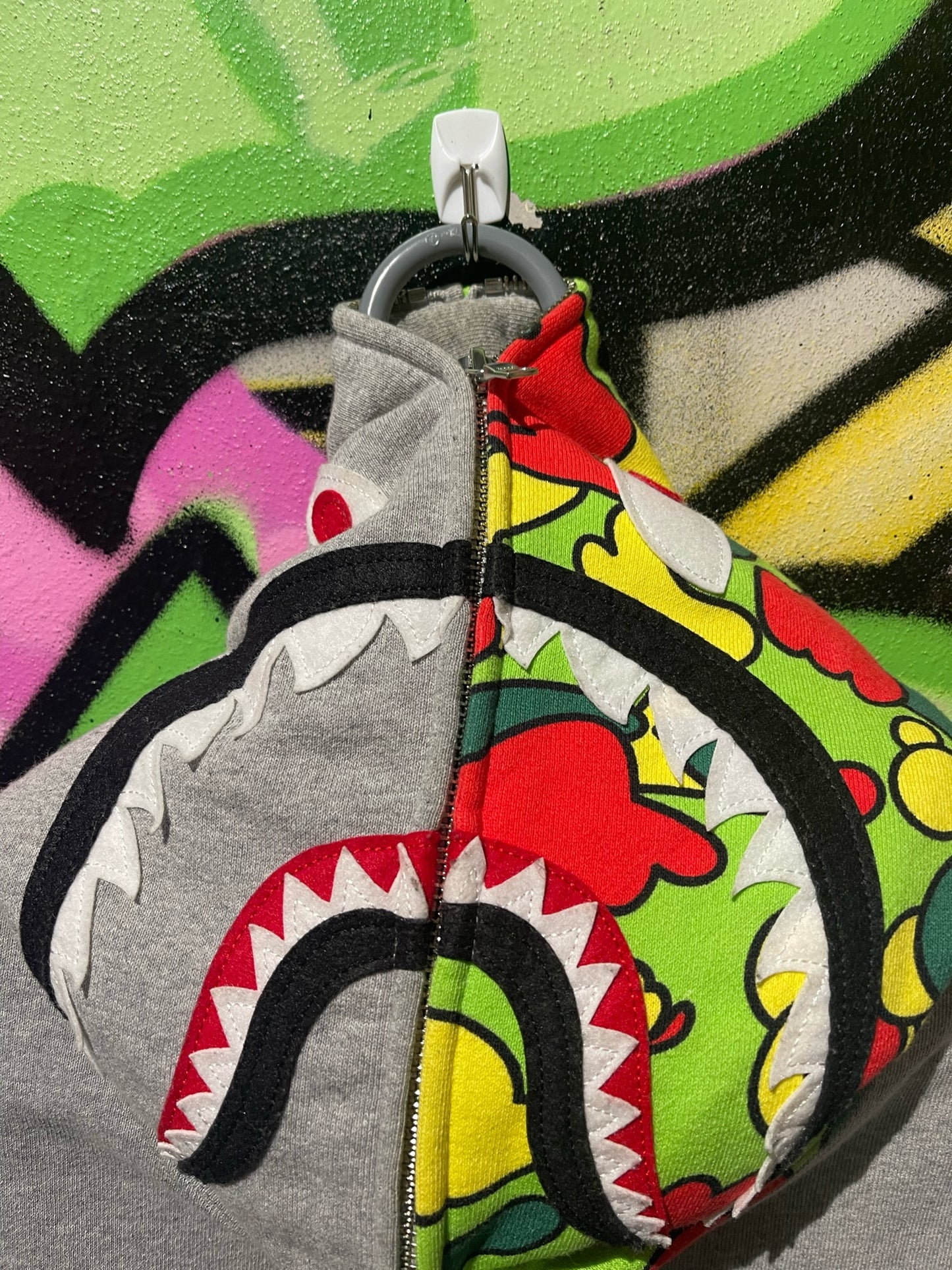 A BATHING APE GREY SHARK HOODIE