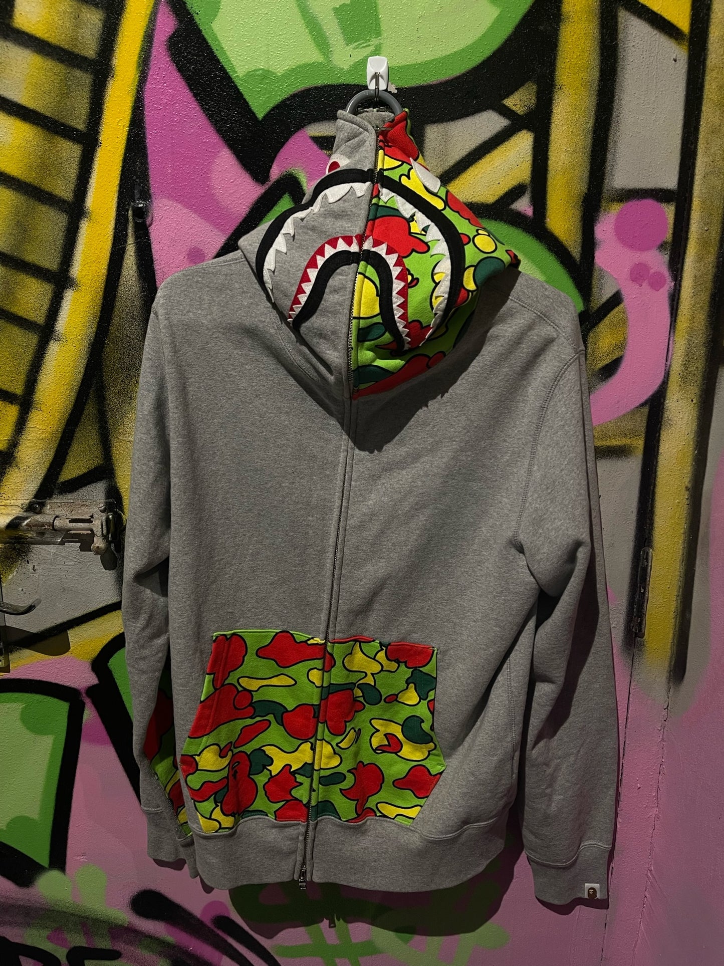 A BATHING APE GREY SHARK HOODIE