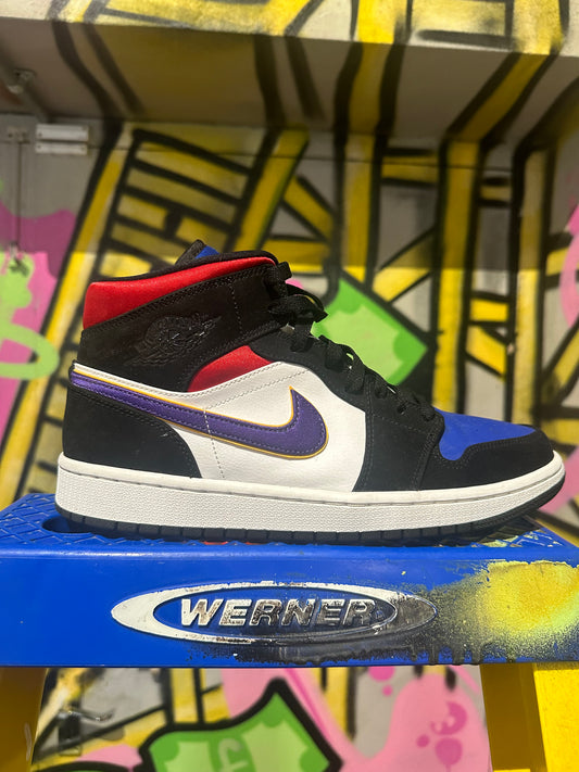 Jordan 1 Mid Black/White/Purple