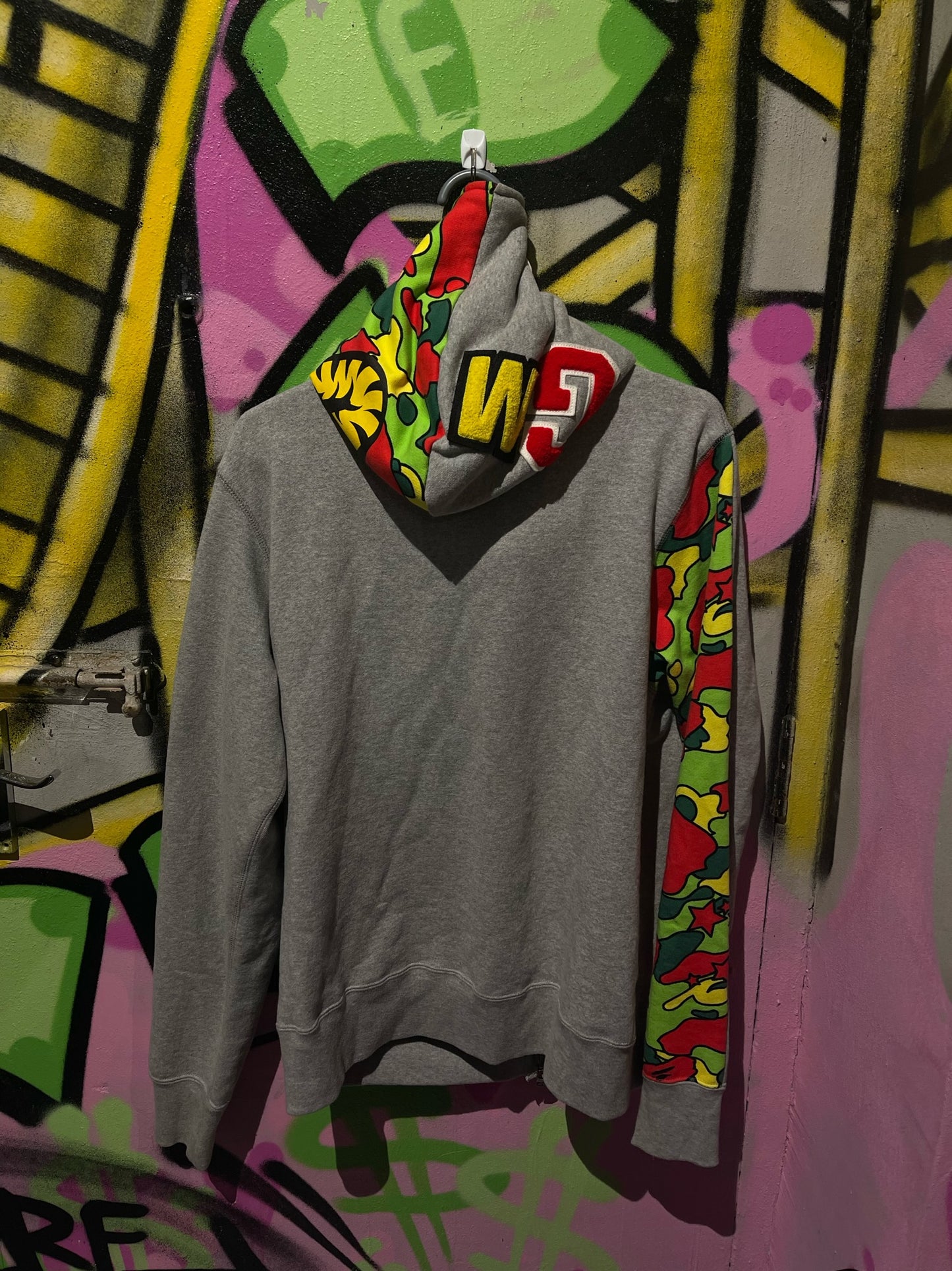 A BATHING APE GREY SHARK HOODIE