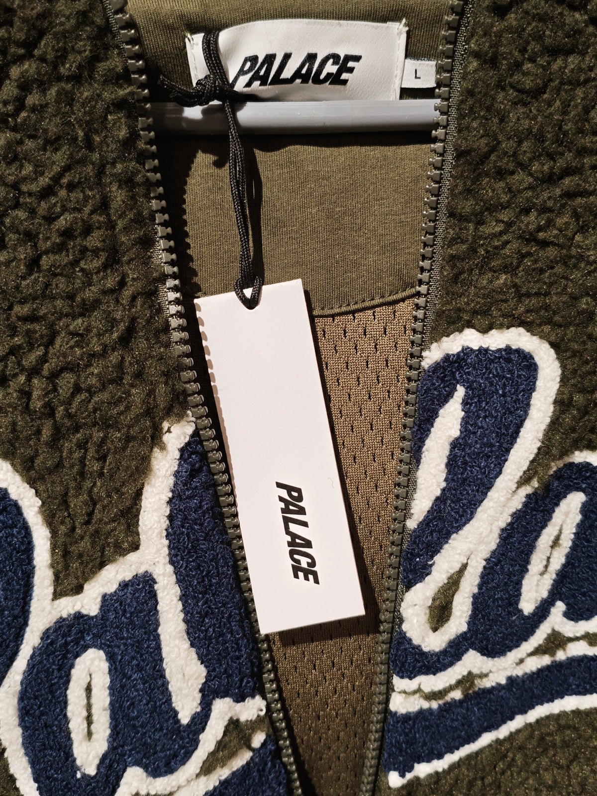 Palace Olive Green Sherpa Zip Hoodie