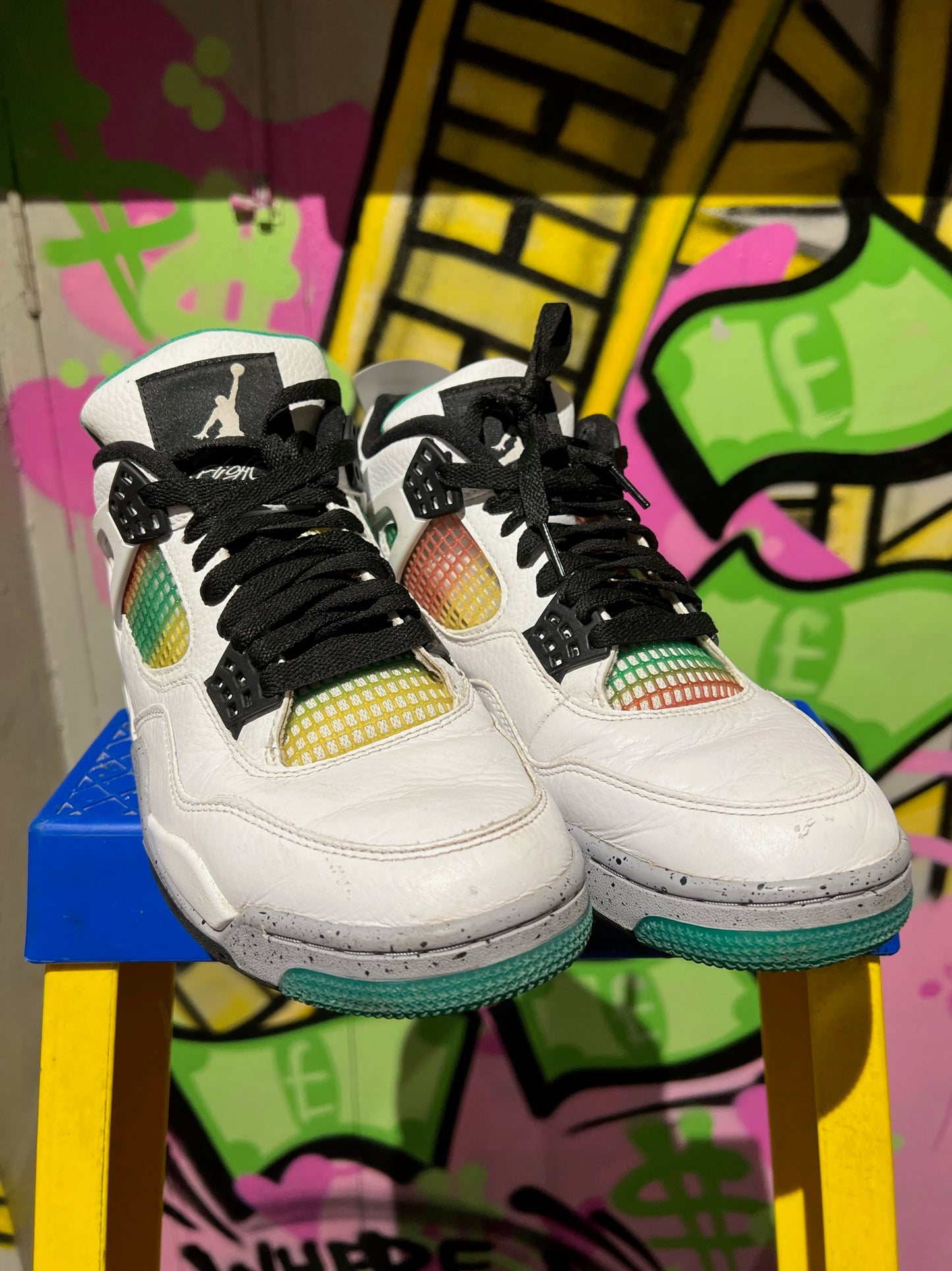 JORDAN 4 RETRO LUCID GREEN RASTA WMNS