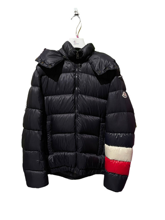 MONCLER HOODED PUFFER BLUE