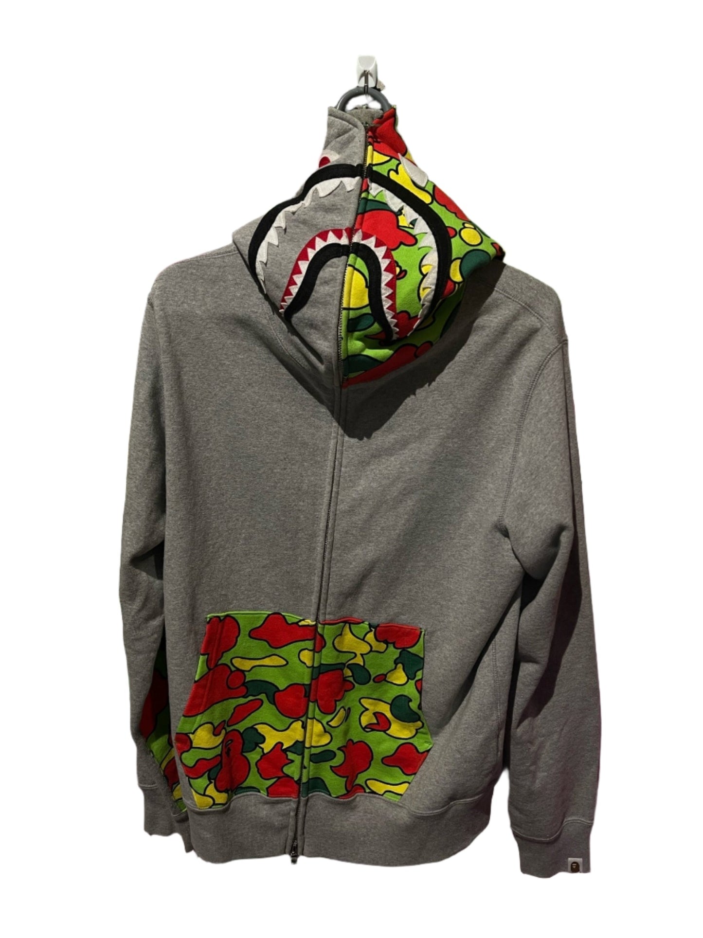 A BATHING APE GREY SHARK HOODIE