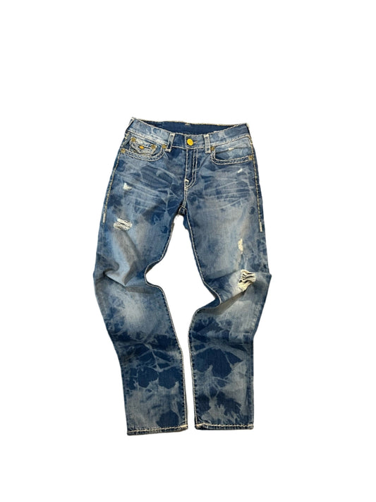 TRUE RELIGION RIPPED BLUE DENIM JEANS