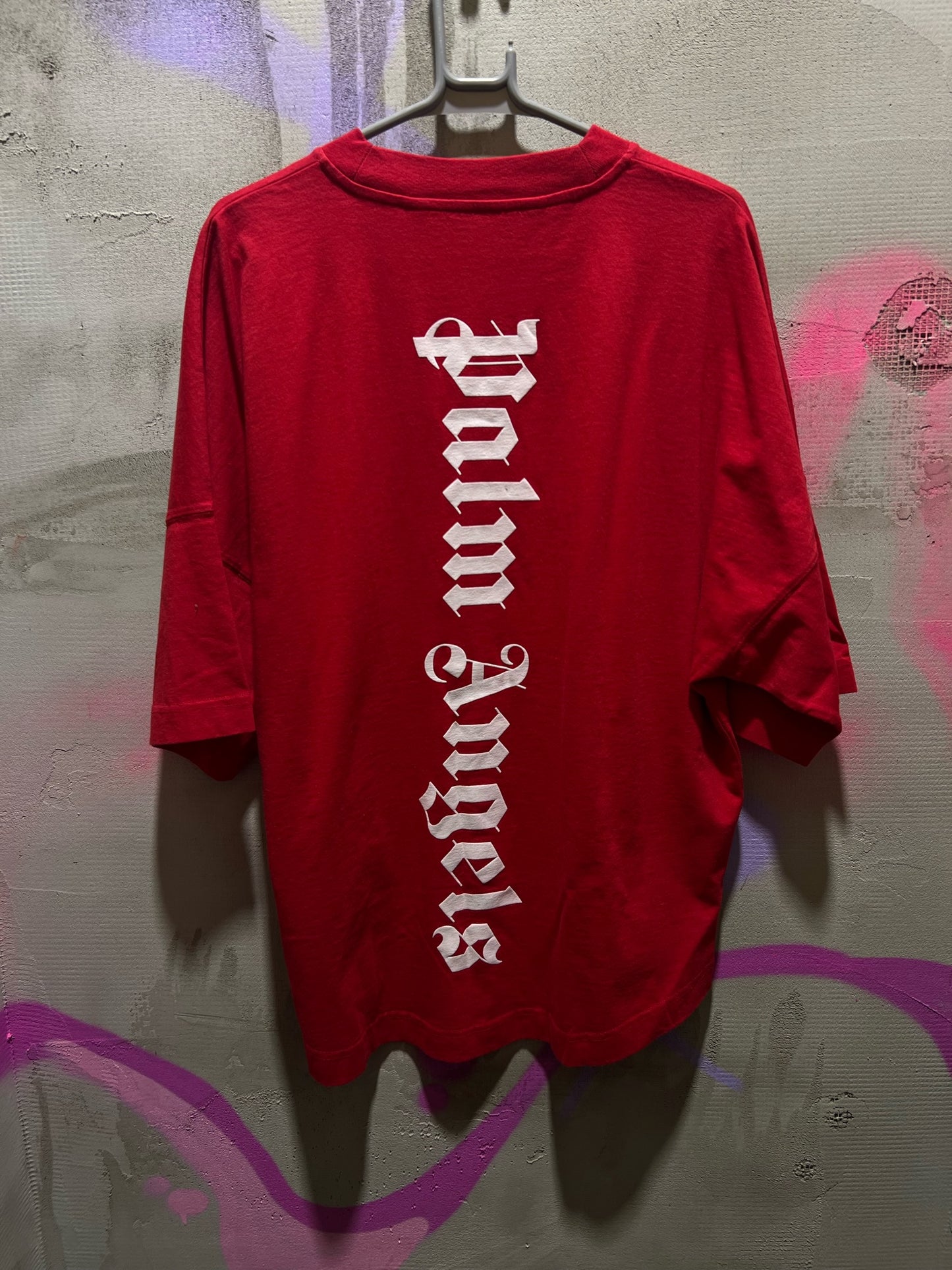PALM ANGELS RED OVERSIZED T-SHIRT