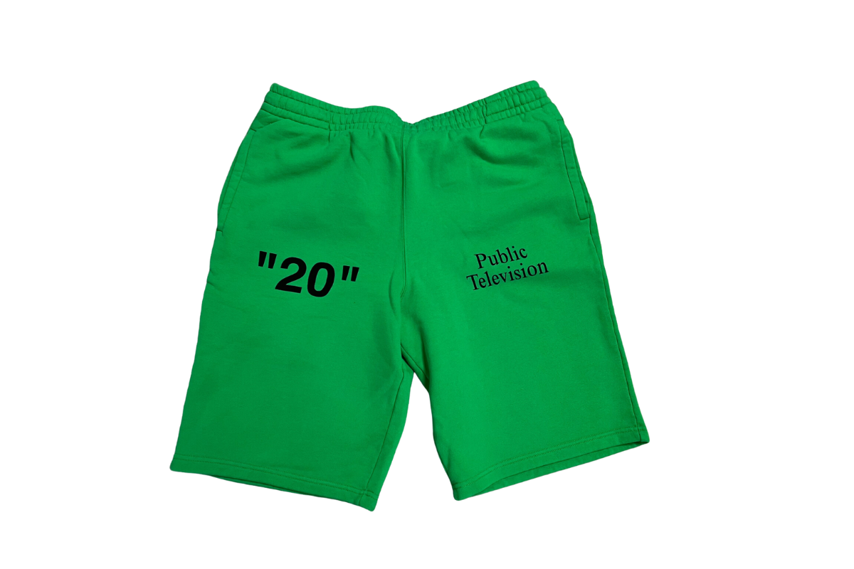 OFF-WHITE GREEN JOGGING SHORTS